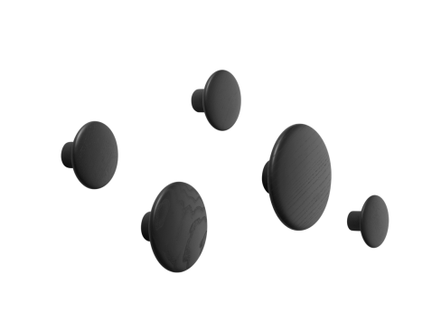 Набор деревянных крючков Dots, черные