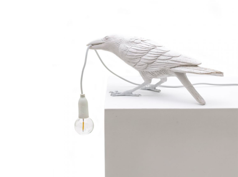 Настольная лампа Bird Playing, белая