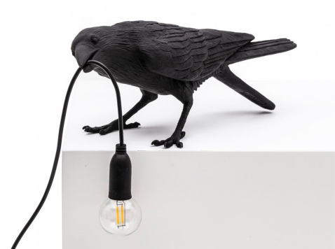 Настольная лампа Bird Playing, черная