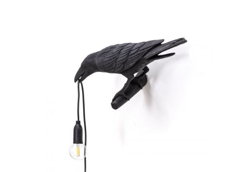 Настенный светильник Bird looking left, черный