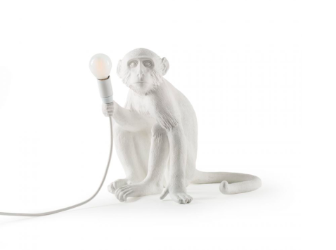 Настольная лампа Sitting monkey, белая
