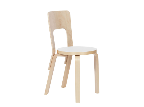 Стілець Chair 66, світла основа/біле сидіння