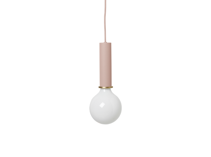 Светильник подвесной Socket pendant, высокий, розовый матовый