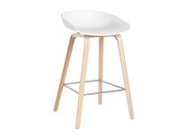 Напівбарний стілець AAS 32, високий, біле сидіння/деревяні ніжки