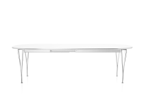 Обеденный стол Super-Elliptical B619, белый/хромованные ножки